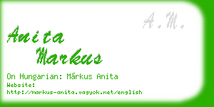anita markus business card